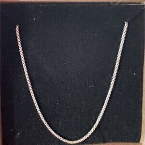 NEW Sterling Silver 925 Adjustable Box Slider Chain Necklace 24 Italy Minimalist